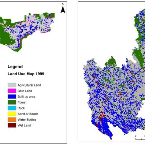 Land use maps: (a) year 1999 (Source: Survey Department, Sri Lanka) and ...