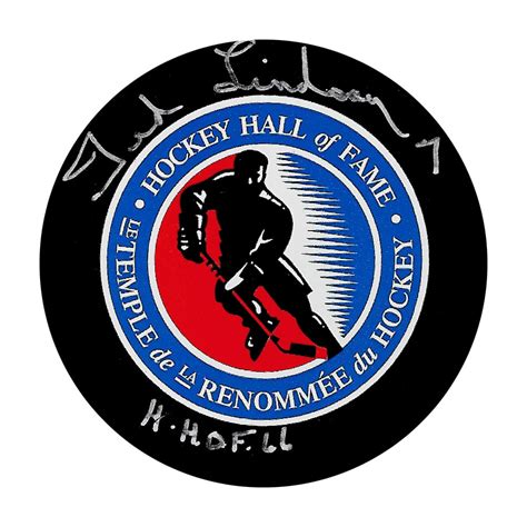 Ted Lindsay Autographed Hockey Hall of Fame Puck w/HOF Inscription ...