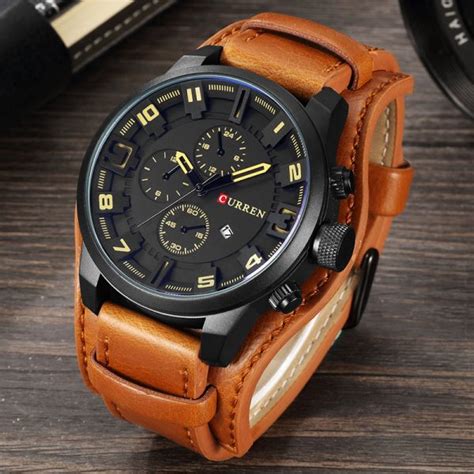 Montre Hommes Sport Marque de luxe CURREN Montres Militaires Bracelet ...