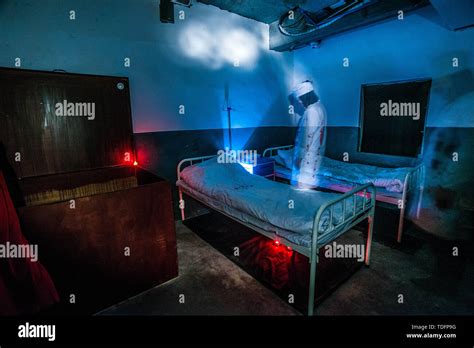 Horror haunted house, hospital-themed secret room escape Stock Photo - Alamy