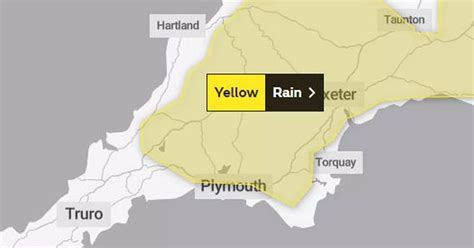 New Met Office weather warning for 'persistent, heavy rain' until '6am Tuesday' - Devon Live