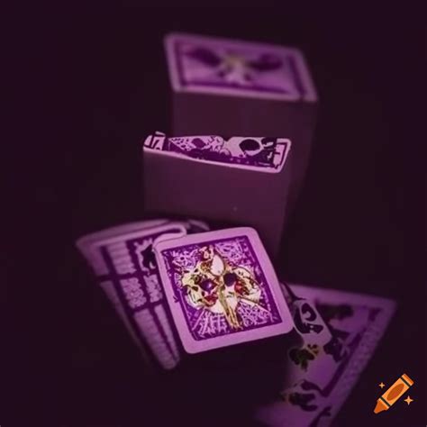 Dark purple themed image with playing cards