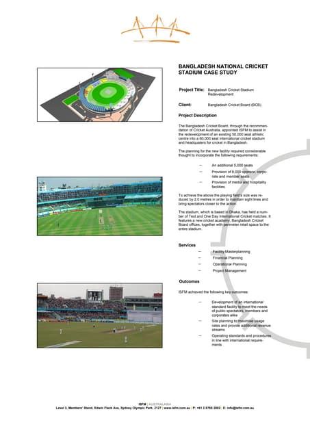 Bangladesh National Cricket Stadium Redevelopment | PDF