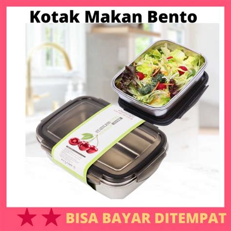 Jual Kotak Makan Bento Lunch Box Stainless Steel / Kotak Tempat Wadah ...