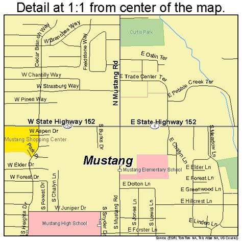 Mustang Oklahoma Street Map 4050100