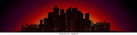 Vector Illustration Silhouette City Night Stock Vector (Royalty Free) 1168987798 | Shutterstock