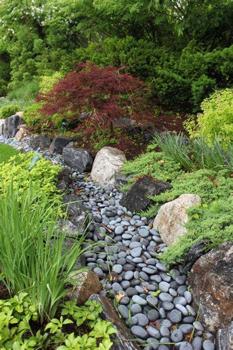 Landscaping with River Rock & Dry River Rock Garden Ideas | The Happy Housie