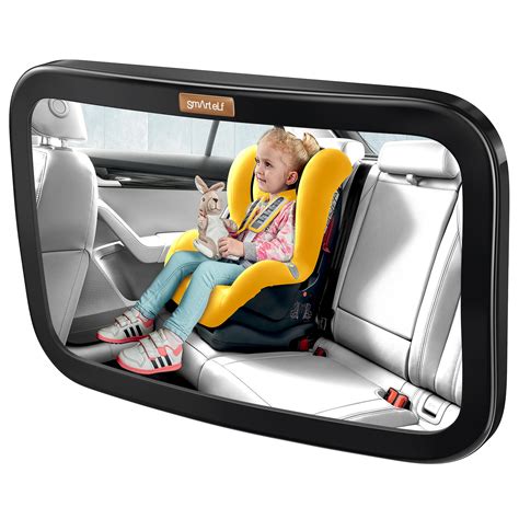 Smart eLf Baby Car Mirror, Large Safety Car Seat Mirror for Rear Facing Infant Child with Wide ...