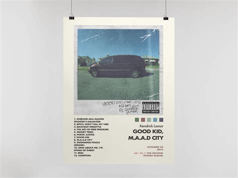 Kendrick Lamar Poster Good Kid M.a.a.d City Poster Album - Etsy