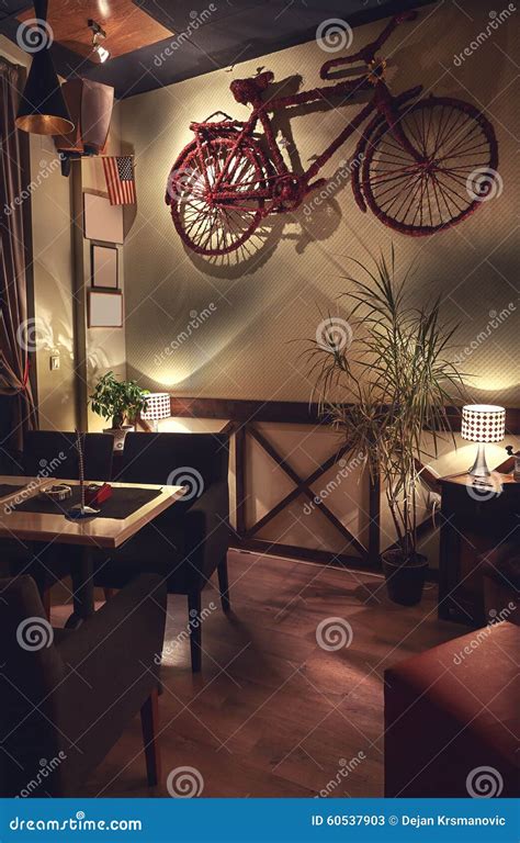 Cafe Interior Retro Design stock image. Image of chairs - 60537903