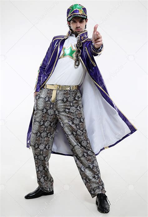 JoJos Bizarre Adventure Jotaro Kujo Leather Outfit Coat Cosplay Costume ...