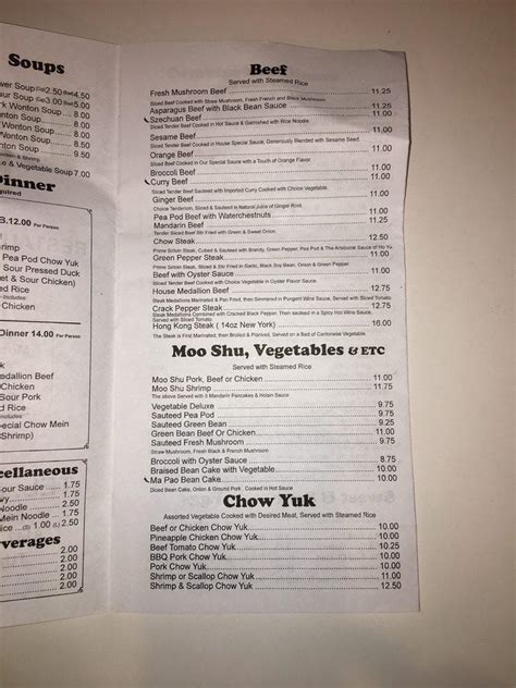 Menu at Lee's Kitchen restaurant, Tualatin