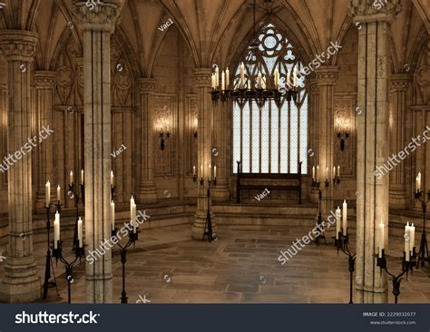 3d Rendering Gothic Castle Interior Stock Illustration 2229032077 | Shutterstock