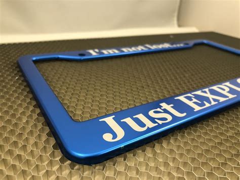 Personalized Car Anodized Aluminum License Plate Frame available in Black, Blue, Red and ...