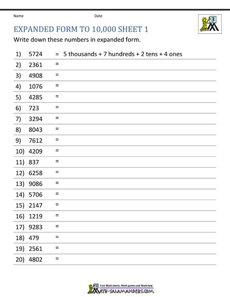 Standard And Expanded Form Math