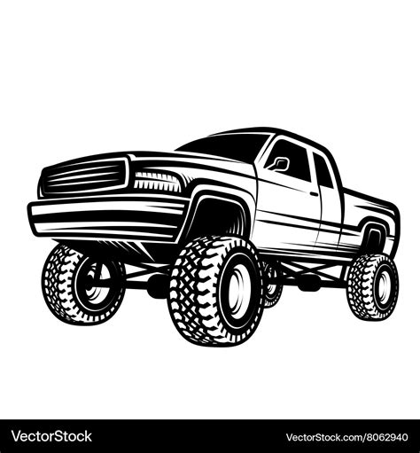 Car truck 4x4 pickup off-road Royalty Free Vector Image