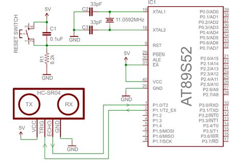 Hc-sr04 Ultrasonic Sensor Circuit Diagram