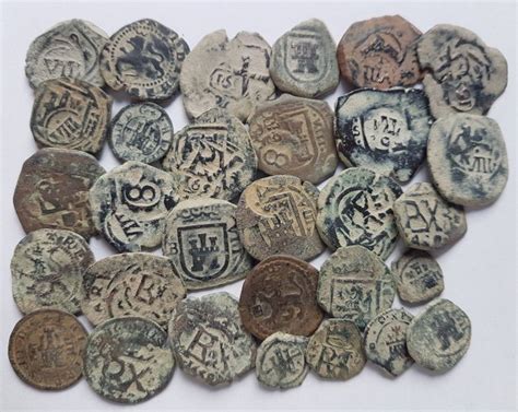 Spain - Lot of 30 Spanish colonial coins of the House of Habsburg - 1500 1700 AD - Europe - Catawiki