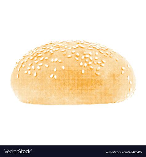 Sesame burger bun one from circle dots Royalty Free Vector