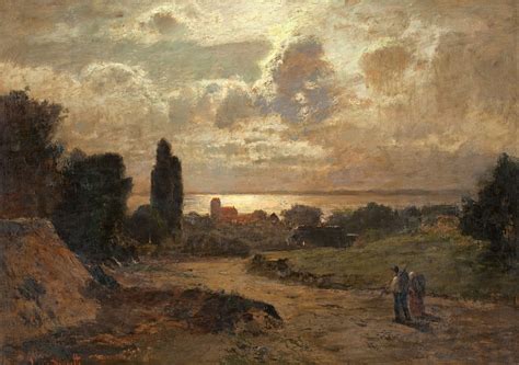 Louis Douzette, Landscape with a sunset. | Romanticism paintings ...