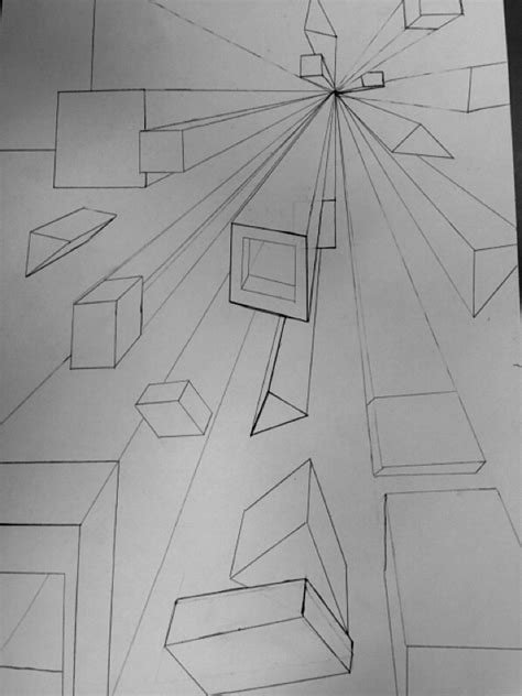 One point perspective: boxes - Art By Bay