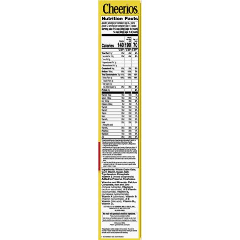 Nutrition Label For Cheerios Cereal | Blog Dandk