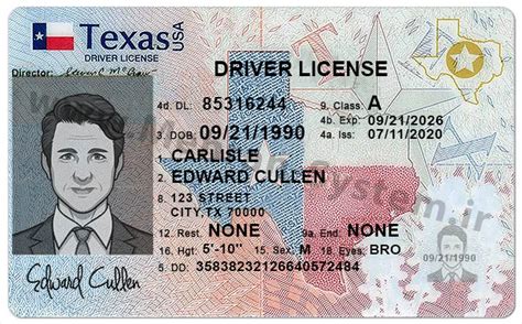 Editable Texas Driving Licence PSD Template - Mehran System