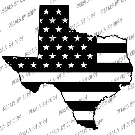 Texas State US Flag Outline Car Decal Houston San Antonio | Etsy