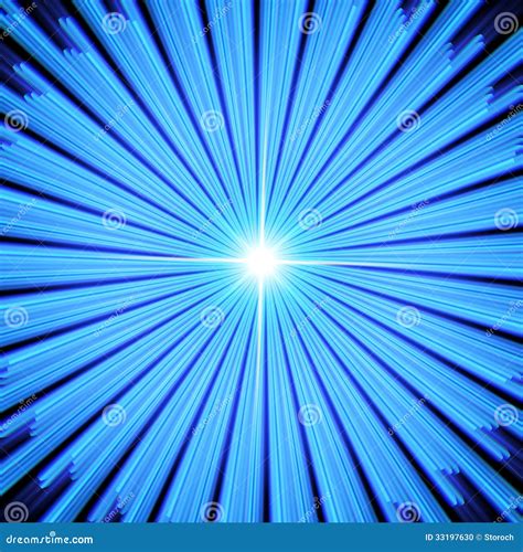 Blue Light Rays With Star. Stock Photo - Image: 33197630