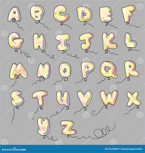 Alphabet ballons cartoon stock vector. Illustration of happiness - 61678848