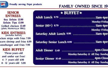 Menu and Pricing | Wesley Rogers Steak And Buffet