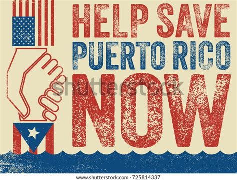 Illustration Urging Hurricane Relief Puerto Rico Stock Vector (Royalty Free) 725814337