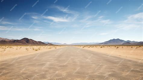 Premium AI Image | Empty Desert Road horizontal With Copy Space