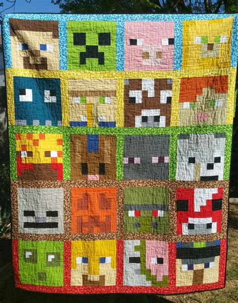 Minecraft quilt, pattern by Kelli Fannin of Seriously...I think it ...