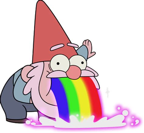 Brb Vomiting Rainbows - Gravity Falls Gnome Png Clipart - Full Size ...