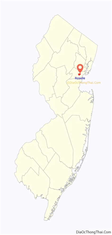 Map of Roselle borough, New Jersey