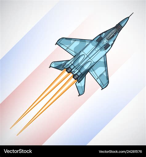 Modern russian jet fighter aircraft draw Vector Image