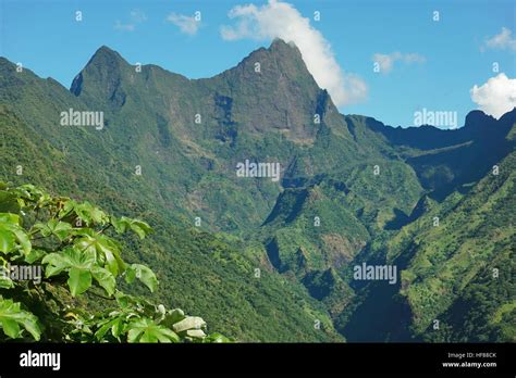 Tahiti mountain landscape, the mount Orohena highest point of French ...