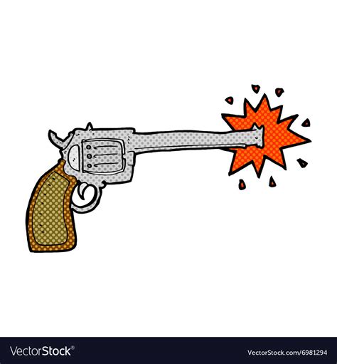 Comic cartoon firing gun Royalty Free Vector Image