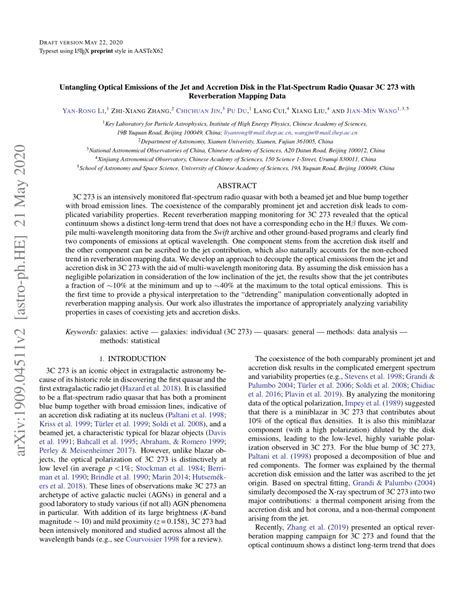 [PDF] Untangling Optical Emissions of the Jet and Accretion Disk in the Flat-Spectrum Radio ...