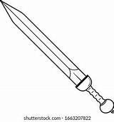 Gladiator Sword Drawing sketch template