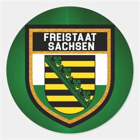 Freistaat Sachsen Flag Classic Round Sticker | Zazzle.com