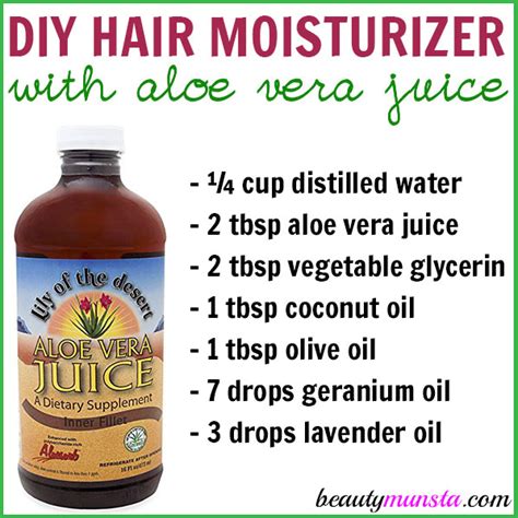 DIY Aloe Vera Juice Hair Moisturizer for Hydrated & Silky Locks ...