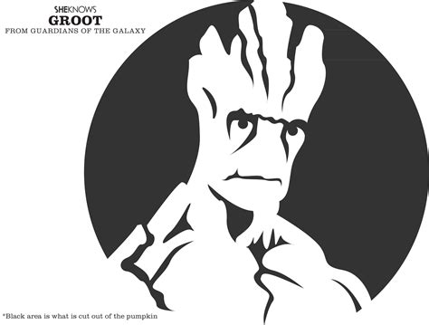 Marvel: Guardians of the Galaxy: Groot (Pumpkin Stencil - Pumpkin ...