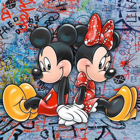 Mickey And Minnie Mouse Pop Art Graffiti, Painting by Tony Rubino | Artmajeur