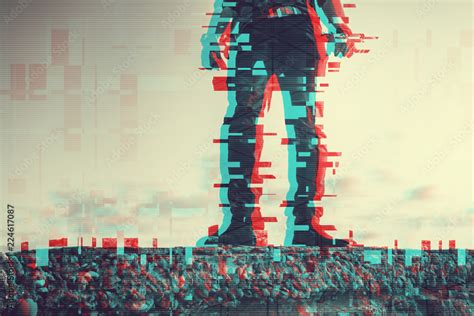 man glitch effect Stock Illustration | Adobe Stock