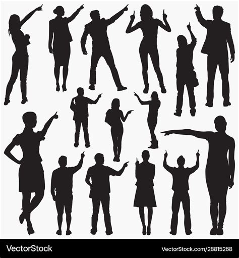 Pointing with finger silhouettes Royalty Free Vector Image