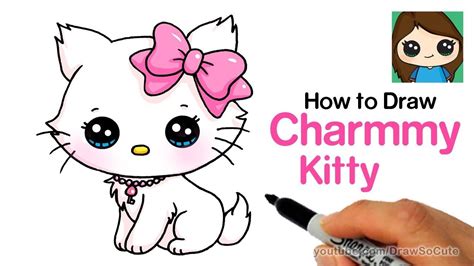 How to Draw a Cute Cat Easy | Sanrio Charmmy Kitty - YouTube - Tap the ...