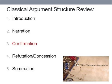 Classical Argument Structure Review 1 Introduction 2 Narration