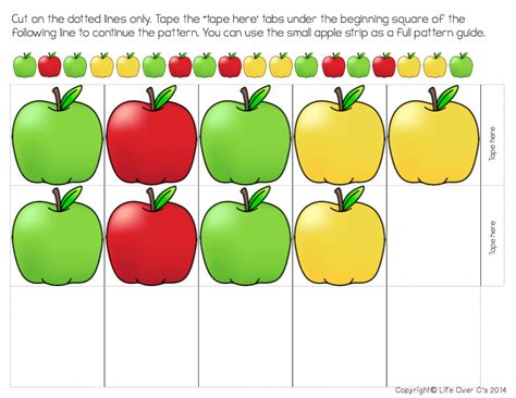 Free Apple Patterns for Higher Order Thinking - Life Over Cs